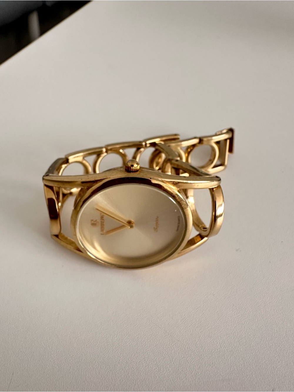 Lawrence Gold Tone Circle-Link Bracelet Watch - Picture 3 of 7